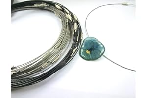 beadsvision 10 Halsreifen Halsketten für Wechselschmuck Edelstahl Schraubverschluss schwarz