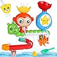 BBLIKE Giochi Bagnetto, Carina scimmia Giochi per Bagnetto bambini bagno Ventose Giocattolo, giocattolo per la doccia dell'ac