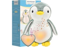 DEARBABY Baby Sleep Soother,Baby Registry Search Baby Soother Cry Baby Shower Gifts Auto Off Timer,Heartbeat Penguin Help Kids Go to Sleep Faster,Mother's Day Gifts