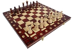 ChessEbook Set di scacchi SENATOR 40,5 x 40,5 cm. - Scacchiera di legno - Set da scacchi pieghevole - Lavorazione artigianale