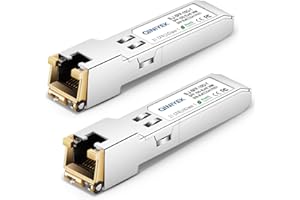 QINIYEK Transceptor 10GBase-T SFP+,transceptor de Cobre 10G SFP+ RJ45,Compatible con Cisco SFP-10G-TS,Ubiquiti UniFi UF-RJ45-10G,Netgear AXM765,Mikrotik,Fortinet,Supermicro,hasta 30 m (Paquete de 2)