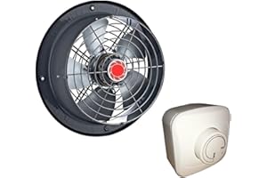 UZMAN-VERSAND 300 mm industriale - Ventilatore a Parete con finestra regolatore di velocità 300Watt elicoidale elicoidali aspiratori aspiratore ventilacion
