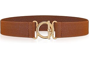 Amaxiu Women Elastic Belt, Invisible Stretch Ladies Belts with Gold Flat Buckle Skinny Waist Belt For Jeans Pants Dresses