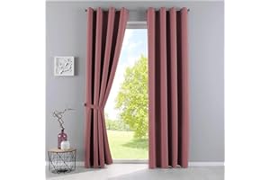 Gardinenbox Vorhänge Blickdicht »Newyork« Altrosa HxB 225x140 cm 2er-Pack Thermo-Gardinen Verdunkelungsvorhang Blackout Ösen schalldämmend ÖKOTEX UV-Schutz Raffhalter, 201920600-2