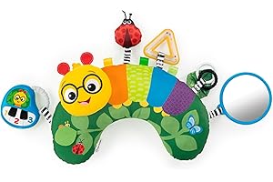 Baby Einstein, Cuscino multiattività per gioco a pancia in giù Cal-a-Pillow, multisensoriale, con il bruco Cal, 0+ mesi