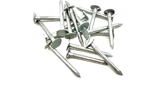 JONES DIY 150PCS x 25mm Clout Nails, Galvanised. Large Head (200g Pack) Roofing Felt Nails. Nails for Sheds, Huts and hutches.