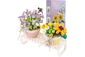 BLNRIAM Ramo di Fiori Artificiali，Costruzione Bouquet di Mini Fiori di Mattoni, ,Piante Artificiali Botaniche,Per la decorazione del desktop e della parete