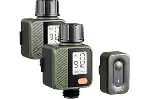 Diivoo WiFi Water Flow Meter, Smart Water Meter for Garden Hose with Usage Warning, ±5 High Accuracy and IP55 Waterproof, Measure Gallon/Liter Consumption for RV Water Tank Filling, Lawn Sprinkler 2PK