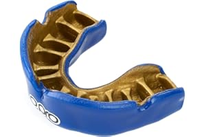 ‎OPRO Opro Power Fit Einfarbiger Mundschutz für Erwachsene (individuelle Passform), Blau/Gold