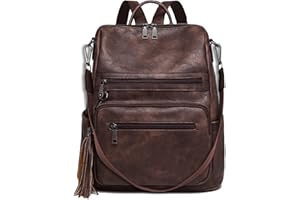 ECOTISH Damen-Rucksack veganem Leder Groß Stylisch Frauen Designer Schultertasche Reiserucksack mit Quaste Cityrucksack Rucksacktasche