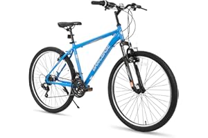 HH HILAND HILAND 26/27.5/29 Inch Adult Mountain Bike, 18/21 Speeds MTB for Mens Womens, High-Carbon Steel Frame, V Brake, Hardtail Mountain Bicycle for Adults