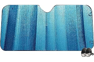 HICAS Car Windscreen Sun Shade Car Window Covers Blackout Windscreen Cover Internal Car Screen Sun Shades Windscreen Sunshade Sun Visor Keep Car,Van Or Auto Cool From The Summer Sun 51.2 x 23.6 inch Blue