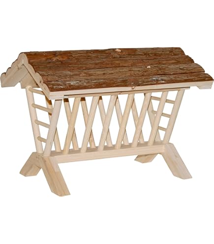 Mangiatoia Fieno Per Conigli In Legno - Portafieno Con Vassoio, Anti-Spreco - Foto 10