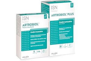 ISN - Ineldea Santé Naturelle Artrobiol Plus & Artrobiol Patchs chauffants - Confort & Mobilité Articulaire - Soulagement des douleurs & tensions musculaires