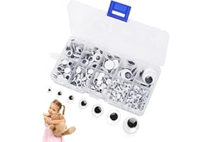 HEIZHU 600 Pcs Stick on Googly Eyes Self Adhesive, Googly Eyes for Crafting, Goggly Craft Eyes for Crafts, Scrapbooking, Dolls & DIY Projects (5-18mm)