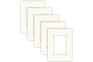 nielsen Conservation Passepartout cartone 2,2 mm, set di 5, formato esterno 18x24 cm per formato immagine 10x15 cm, bianco crema con struttura