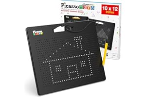 Picasso Toys Magnetic Drawing Board 12x10 inch Large 748 Bead Magnet Tablet Pad Erasable Reusable Writing Playboard STEM Toys Educational Playset Open-Ended Learning Kit Child Brain Development PTB01