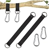 SELEWARE Lot de 2 sangles de hamac, corde de balançoire d'arbre, kit de corde de suspension pour chaise hamac avec mousqueton pouvant supporter jusqu'à 453,6 kg, pour aire de jeux extérieure