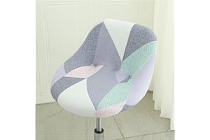 Mswborml Stampato Coprisgabello da Bar con Schienale Curvo, Elasticizzato Fodera per Sgabello da Bar, Girevoli Coperture per Sedie da Cucina con Fondo Elastico, Coperture per Sedie da Pub,M,2PCS