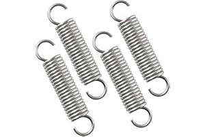 VooGenzek 4 Piezas 2.5 * 18 * 80 mm Muelle de Extensión, Muelles de Extensión Acero Inoxidable, Resortes de Tensión con Doble Gancho, para la Reparación de Máquinas