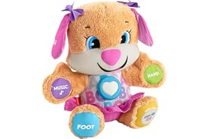 Fisher-Price, la Sorellina del Cagnolino Smart Stages Ridi & Impara, Morbido Peluche Educativo per Imparare le Prime Parole, con 75+ Canzoni, Luci e Melodie, Versione italiana, FPP54