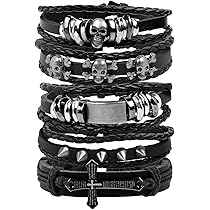 MILAKOO Bracciali In Pelle Intrecciata Da 6 Pezzi Per Uomo - Foto 14