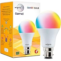 Wipro WiFi Enabled Smart LED Bulb B22 9-Watt (16 Million Colors + Warm White/Neutral White/White) (Compatible with…