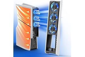 HUIJUTCHEN Ventilador de Refrigeración para PS5 Slim, Auto ON/OFF Ventilador Silencioso Control de Temperatura Accesorios para PS5 Slim Consolacon USB 3.0 Externo para Disco y Ediciones Digitales