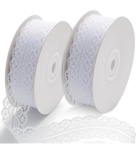 Nastro Di Pizzo Bianco 5m X 7cm – Elastico Elasticizzato Per Cucito, Confezioni Regalo, Decorazioni Matrimoniali E Artigianato - 4