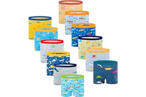 Cogindss Xmrlvn Boys Boxer Shorts Boy Underwear Cotton,2-13 Years,12 Pack