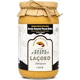 LA&Ccedil;OKO 1 KG Şekersiz, Katkısız, Glutensiz, Vegan,&Ccedil;ifte Kavrulmuş Par&ccedil;acıklı Fıstık Ezmesi