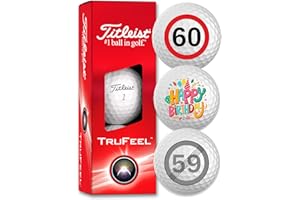 Titleist Trufeel Birthday Golf Balls Pack of 3 Happy Birthday Golf Gifts for Golfers Gift Idea