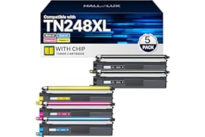 HALLOLUX Toner TN248XL TN248 Compatible pour Brother TN-248XL TN248XL pour Brother DCP-L3560CDW MFC-L8390CDW MFC-L3760CDW HL-L3240CDW MFC-L3740CDWE DCP-L3520CDWE HL-L8240CDW TN248CMYK TN248 (5-Pack)