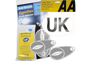 Xtremeauto Eurolites - Kit di guida europea, deflettori per fari e deflettori per l'Europa e AA magnetico UK e etilometri alcol NF, per auto, camion, veicoli Francia