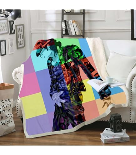 Deken Michael Jackson Fleece Deken Flanel en Lamswol Pluizige Deken Zachte Dikke Deken voor Bed Omkeerbare Sherpa Deken Lichtgewicht Sofa Gooi 150x180cm