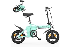 ESKUTE F100 Electric Bike,14" Electric Commuter Bicycle 36V 9Ah Battery, Range 35 Miles, Foldable Ebike for Teens/Adults, Electric Folding Ebike with Phone Holder & USB Charging Port, LCD Display