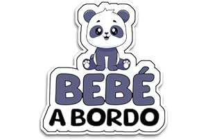 BRATIKISHOP Pegatina Bebe a Bordo Coche, Bebé Panda 16 x 14.5 cm, Pegatinas Coche de Bebe a Bordo, Bebe a Bordo Pegatina Coche Resistente a UV e Impermeable, Animal Sticker