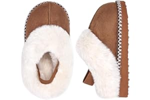 IceUnicorn Girls Slippers Memory Foam Suede Toddler Kids Slippers Cosy Winter Warm Lightweight Anti-slip House Shoes