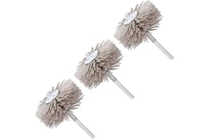 CoCud Cepillo de Rueda de Nylon Abrasivo, 80 Granos, Vástago de 1/4", Ruedas de Nylon - (Aplicaciones: para Pulir y Lijar), 3 Piezas