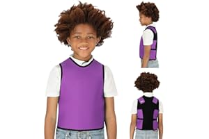 Special Supplies Sensory Compression Vest Deep Pressure Comfort for Autism, Hyperactivity, Mood Processing Disorders, Breathable, Form-Fitting, Kids and Adults (Purple, Small 17x30 inches)