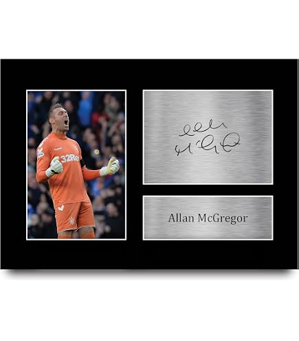 Foto Con Autografo Stampato Di Davie Cooper - Poster A3 Incorniciato Per Fan Dei Rangers FC