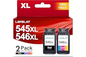 LOFBLAT PG-545 CL-546XL Cartouches d'encre Remplacement pour Canon 545 546 XL pour Pixma MX495 TR4550 TR4551 TS3150 TS3151 MG2450 MG2500 MG2950 MG2550S MG2555S MG3050（Noir Tri-Colore, 2 Pack）