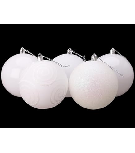 Bougies Boules De Neige Blanches - Lot De 4 - Diamètre 10 Cm - Effet Flocons - Fabriqué En Allemagne