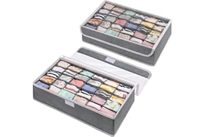 DIMJ Organizador de Calcetines de 30 Celdas, 2 Unidades Organizador Cajones Sistema de organización Plegable para Ropa Interior, Calcetines, Corbatas, Bufandas