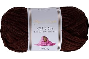 Utopia Crafts Cuddle Super Chunky Chenille-Garn zum Stricken und Häkeln, 100 g – 60 m, Braun