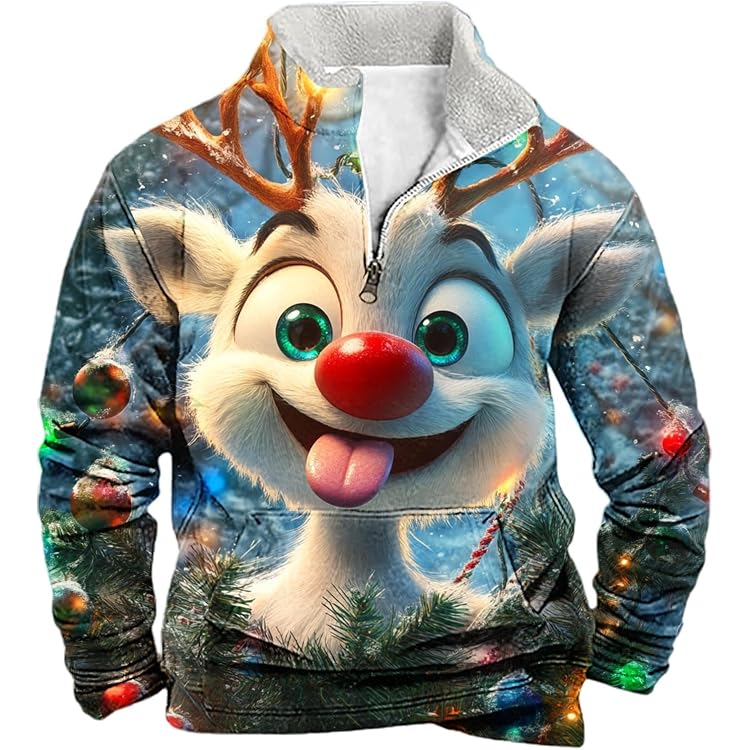 Weihnachts Hoodie Herren Mit 3D Druck – Lustiger Ugly Christmas Sweater, Kapuzenpullover Für Festliche Parties & Gemütliche Tage