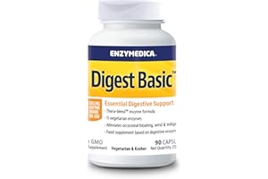 Enzymedica, Digest Basic, Integratore Alimentari con Enzimi Digestivi, Indicato per Irregolarità e Gonfiore Addominale, Gluten Free, Senza Lattosio, 90 Capsulas