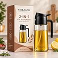 Misamo Enterprise 2-in-1 Oil Sprayer & Dispenser for Kitchen, 500ml, Black | Enjoy fine mist spraying and smooth pouring with