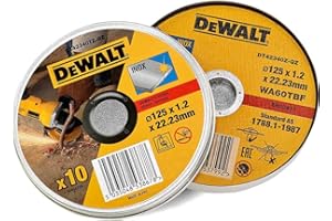 DEWALT, Zestaw 10 x tarcze do cięcia stali nierdzewnej - średnica 125mm, DT42340TZ-QZ