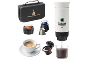 Jenmayt Machine à Café Espresso Portable 15 Bars – Cafetière Électrique Sans Fil avec USB Rechargeable, Compatible Capsules Nespresso/Café Moulu pour Voyage, Camping, Bureau (avec sac)